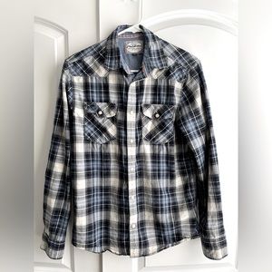 FLAG & ANTHEM HARLEYVILLE WESTERN SHIRT - BLUE / SMALL